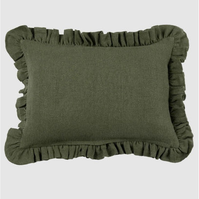 Anika Solid Olive Pillow - 14