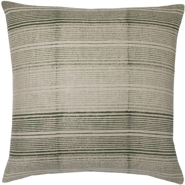 Stripes Shades of Olive Pillow - 22"x22"