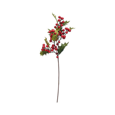 20" Faux Holly Pick w/ Red Berries