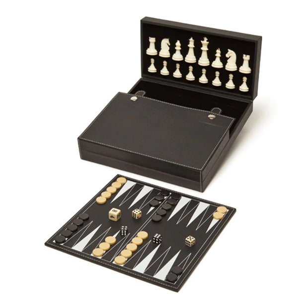 Bryson Backgammon and Chess Set - Black