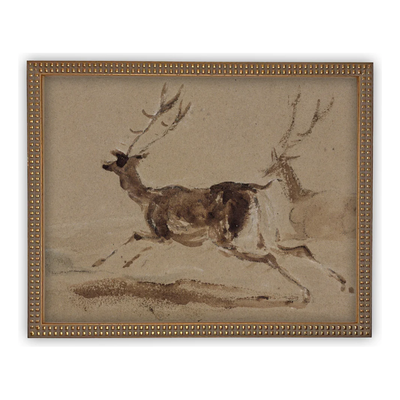 12" x 16" Deer Framed Canvas Art