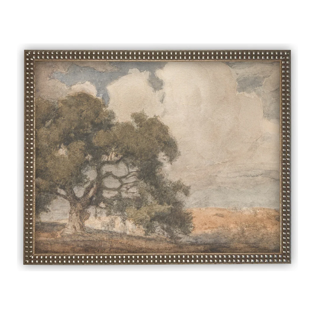 11" x 14" Tree Vintage Framed Canvas Art