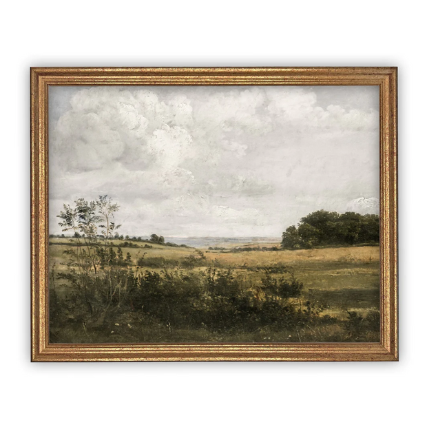 11" x 14" Vintage Framed Canvas Landscape Art