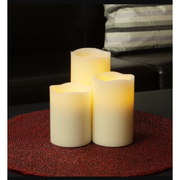 Ivory Wax Flameless Led Pillar Candles with Melted Top