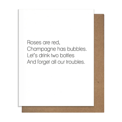 Champagne Poem - Greeting Card