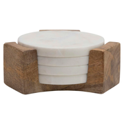 S/5 - Marble Coasters with Holder