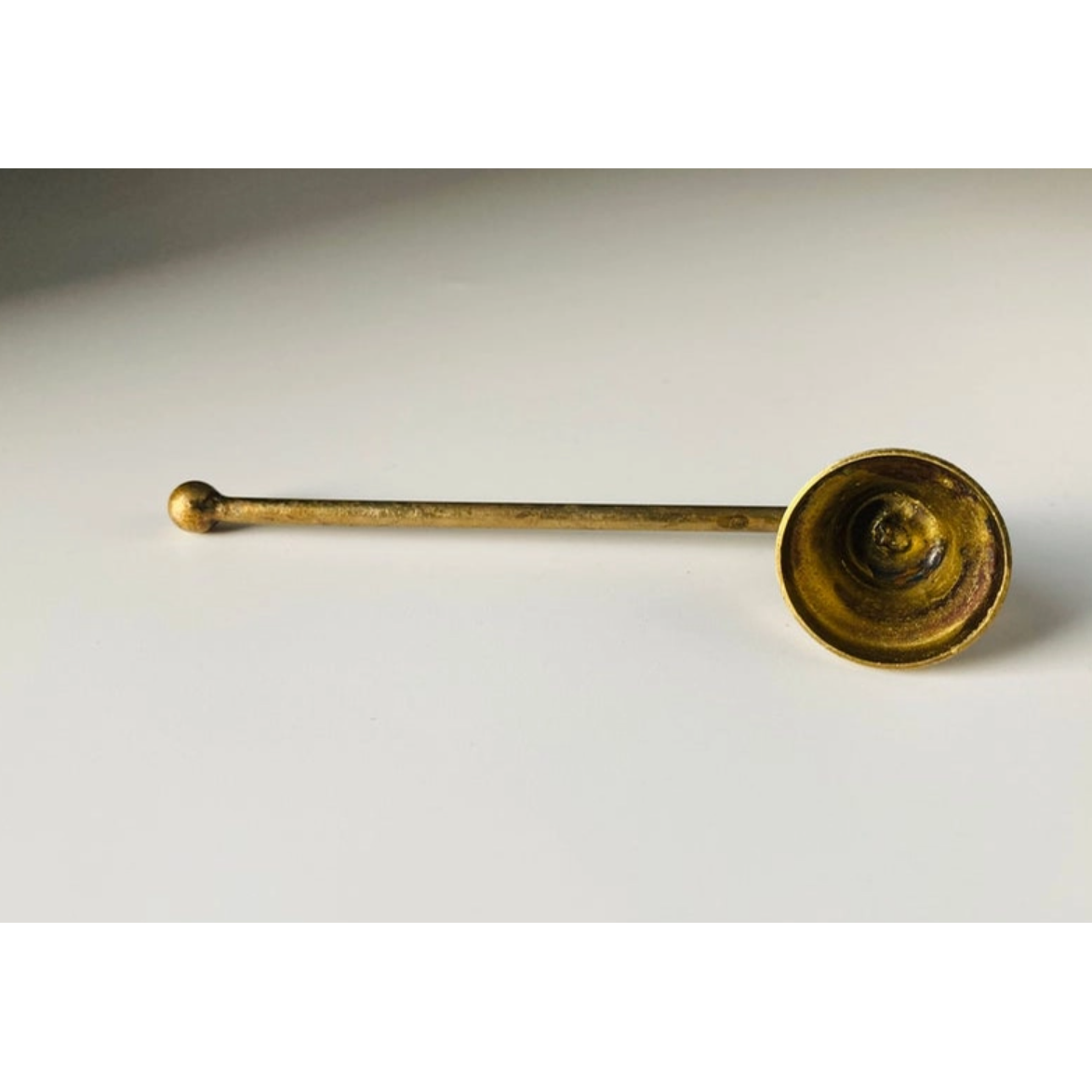 Mini Antiqued Brass Candle Snuffer