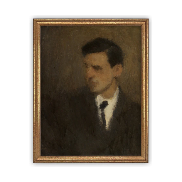 8" x 10" Vintage Framed Canvas Art Portrait of a Man