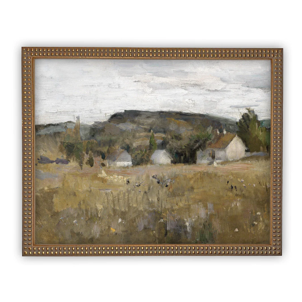 11" x 14" Vintage Framed Rural Canvas Art