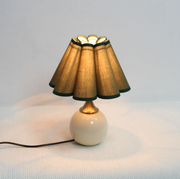 Scallop Moss Green Fabric & Ceramic Base Table Lamp