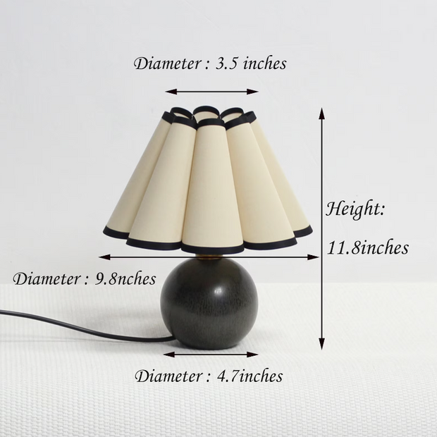Khaki Fabric & Acrylic Skirt Ceramic Table Lamp