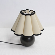 Khaki Fabric & Acrylic Skirt Ceramic Table Lamp