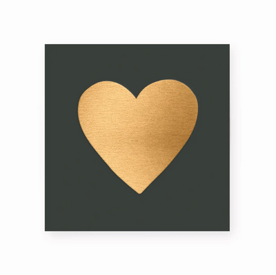 Small Match Box: Embossed Gold Heart