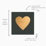 Small Match Box: Embossed Gold Heart