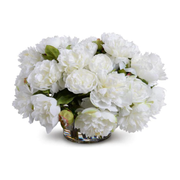 White Peony Bouquet - 22"D x 15"H