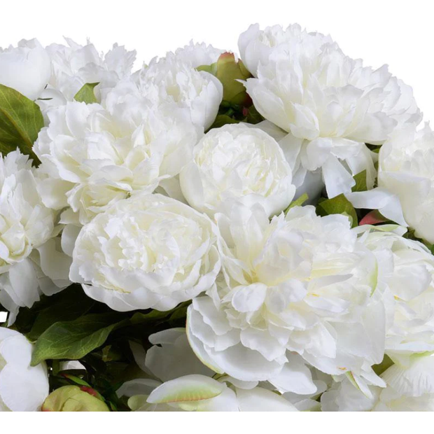 White Peony Bouquet - 22"D x 15"H