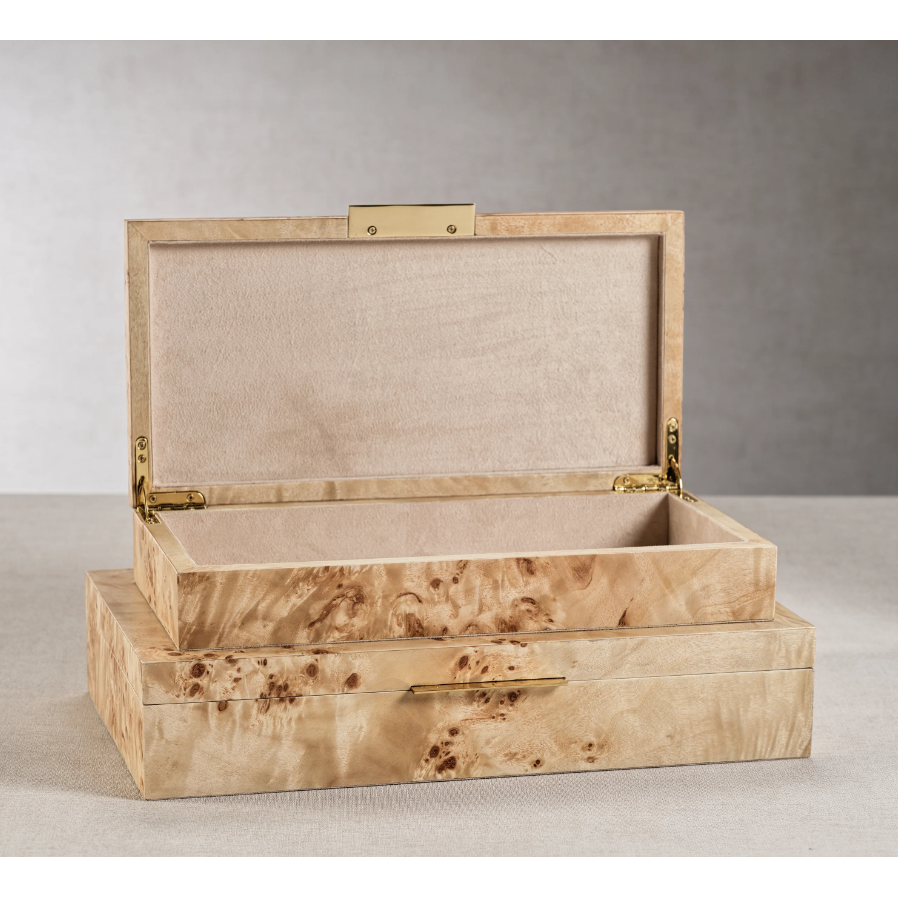 Burl Wood Veneer Box - Large