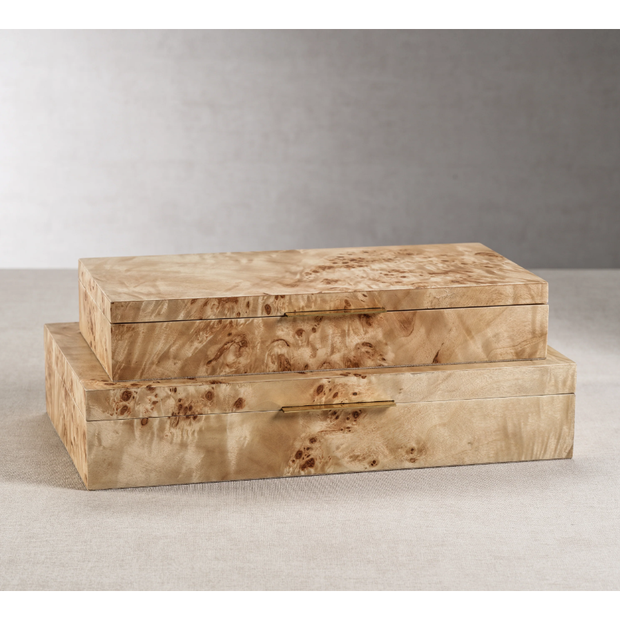 Burl Wood Veneer Box - Small