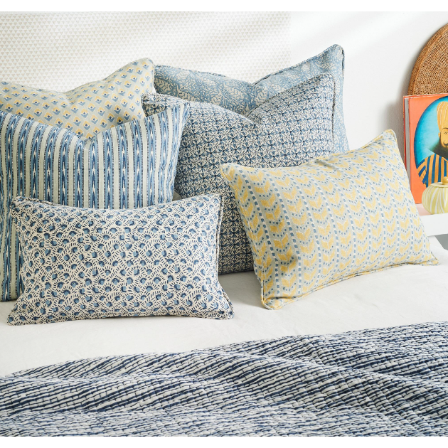 Anatolia Azure Linen Pillow - 22