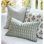 Ankara Celadon Moss Linen Pillow - 20" x 20"