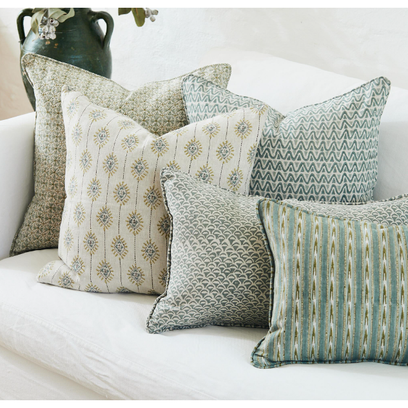 Bombay Celadon Moss Linen Pillow - 20