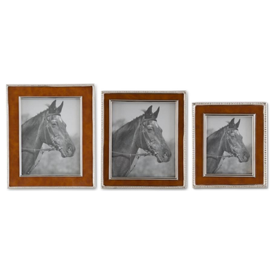 Leather/Silver Trim Picture Frame