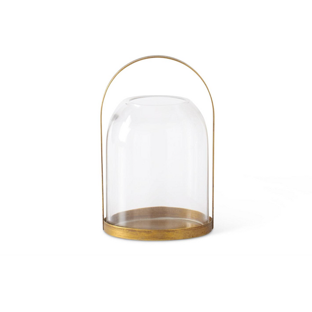 Lantern Candleholder W/Glass Domed Hurricane