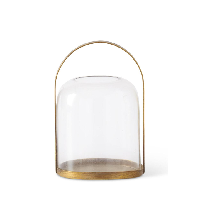 Lantern Candleholder W/Glass Domed Hurricane