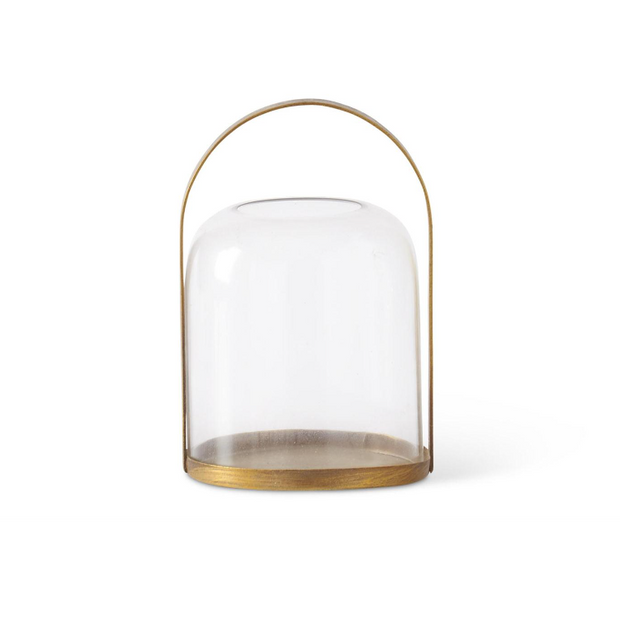 Lantern Candleholder W/Glass Domed Hurricane