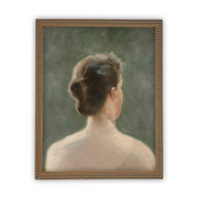 8" x 10" Vintage Framed Canvas Portrait of a Woman Art