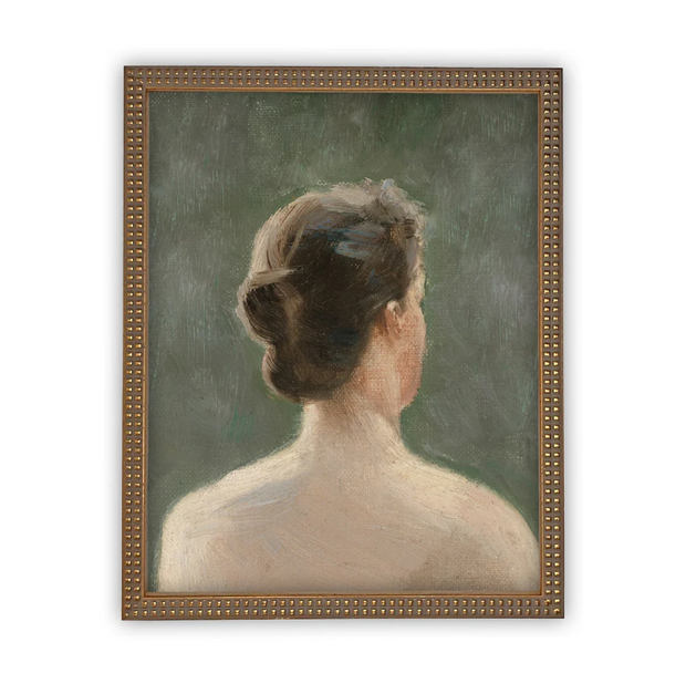 8" x 10" Vintage Framed Canvas Portrait of a Woman Art