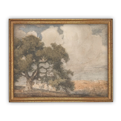 11" x 14" Tree Vintage Framed Canvas Art
