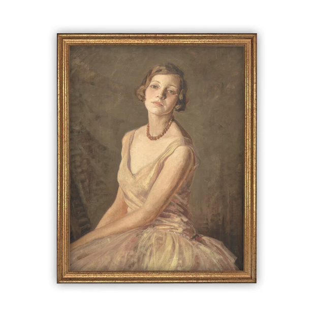 8" x 10" Framed Canvas Portrait of a Elegant Woman