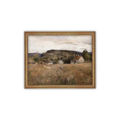 8" x 10" Vintage Framed Rural Canvas Art