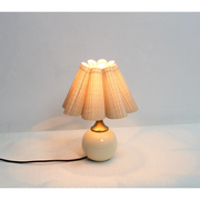 Scallop Khaki Fabric & Ceramic Base Table Lamp