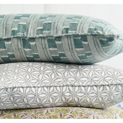 Chowk Celadon Linen Pillow - 14