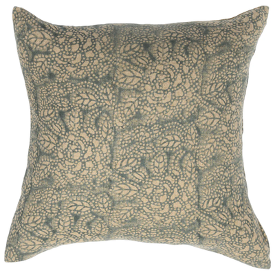 Sicily Teal on Natural Pillow - 18" x 18"