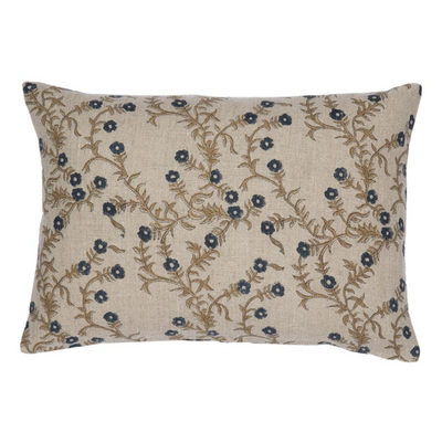 Jaimala Indigo on Natural Pillow - 14" x 20"