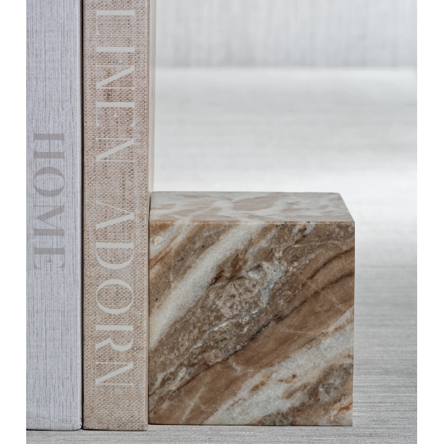 Arabescato Marble Bookend - Cube