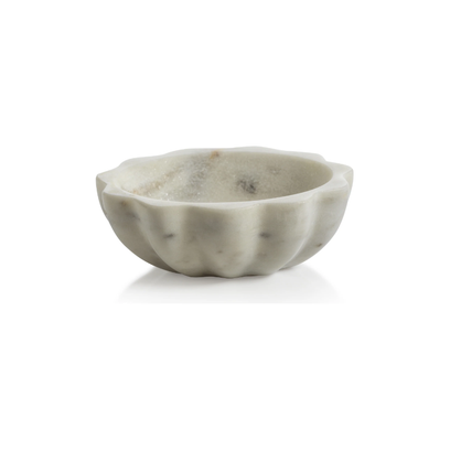 Scalloped Marble Condiment Bowl