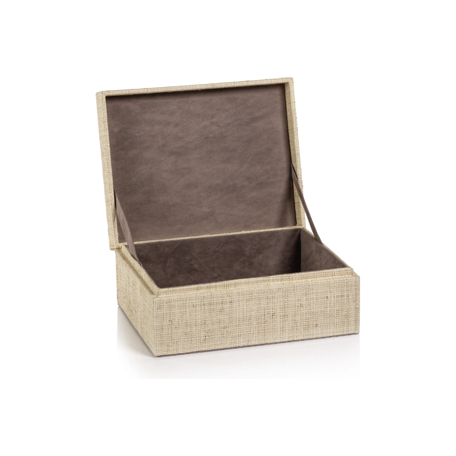 La Bocca Woven Raffia Box - Large