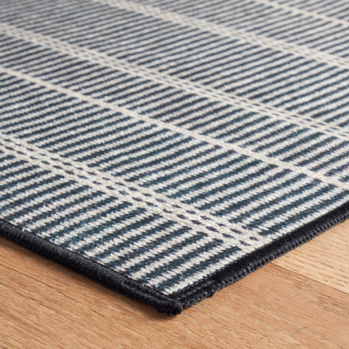 Samson Black Machine Washable Rug