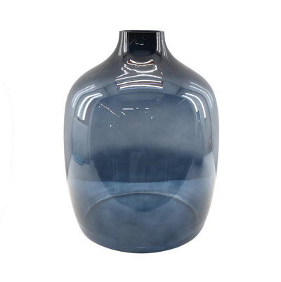 Caspian 11.75" Glass Vase - Deep Blue