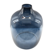 Caspian 11.75" Glass Vase - Deep Blue