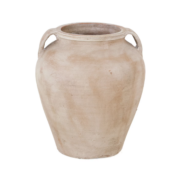 Clay Vase With Handles - Grey