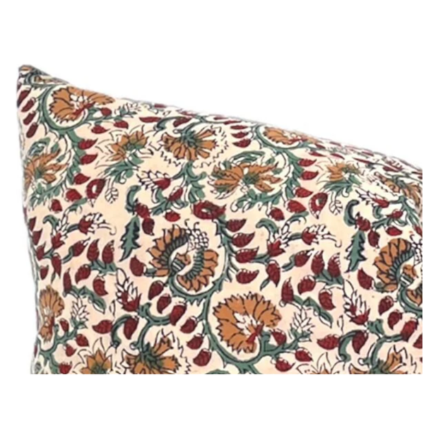 22" x 22" Designer "Madera" Evergreen Floral Pillow