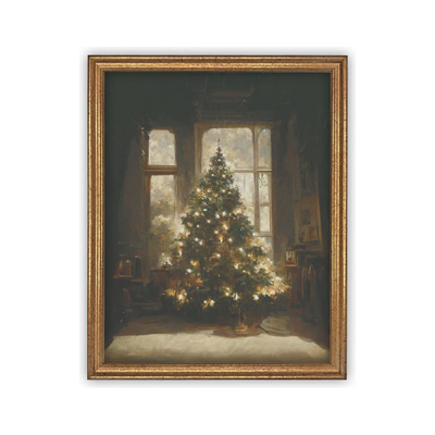 11" x 14" Christmas Tree Lighting Framed Canvas Art