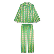 Scalloped Pajama Set Long - Flora Green