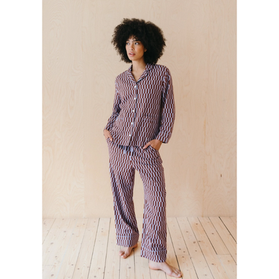 Cotton Pyjamas in Lilac Checkerboard