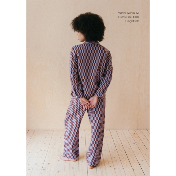 Cotton Pyjamas in Lilac Checkerboard